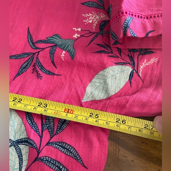 Wonderly Relaxed Gauze Peasant Top in Pink Dotty floral Sz XL - Picture 7 of 9